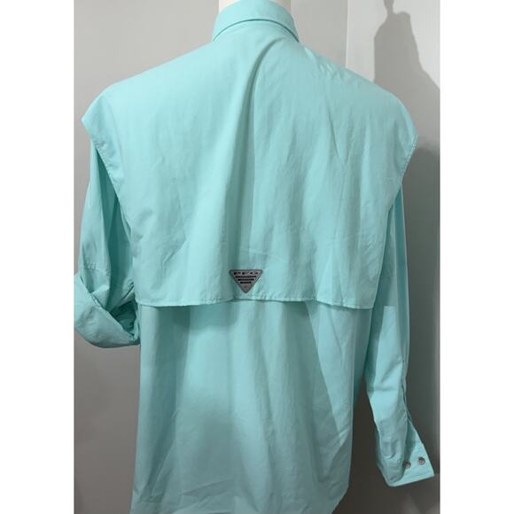 NWT Mens Columbia PFG Bahama II Long Sleeve Shirt Fishing Outdoors Aqua Blue M - Picture 3 of 4